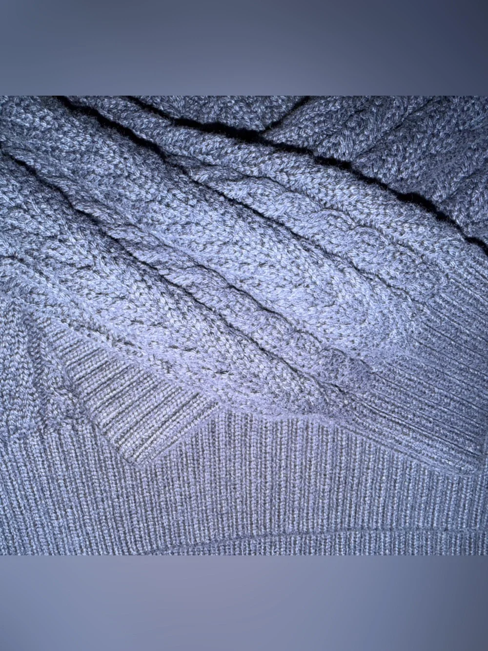J. Crew Navy cable-knit puff-sleeve crewneck sweater
